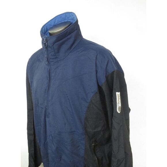 Men's Columbia 90's Jacket Blue‎ Black 1/2 Zip CONVERT Size XL Nylon VTG Coat - Picture 9 of 11